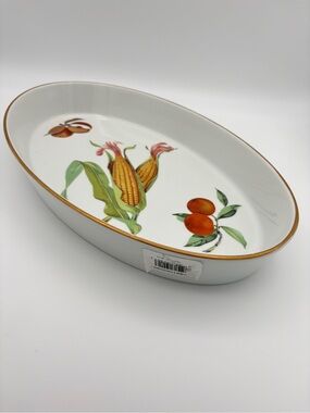 Royal Worcester EVESHAM Gold Edge  14 1/2  inch Oval Serving Dish 1961
